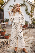 Cream & Black Polka Dot Top