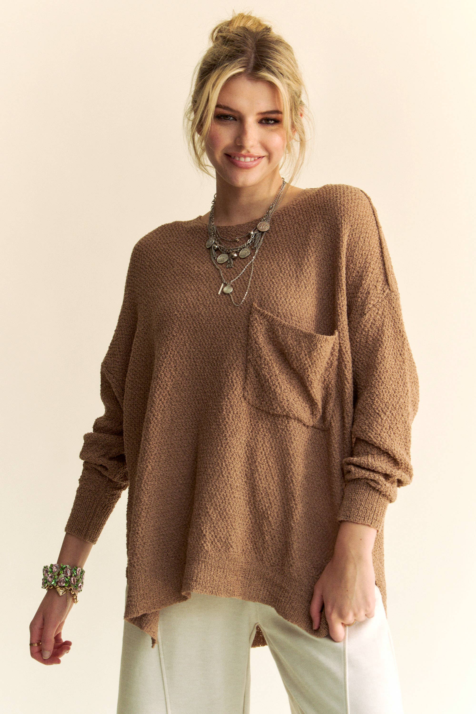 Plus Mocha Relaxed Fit Sweater