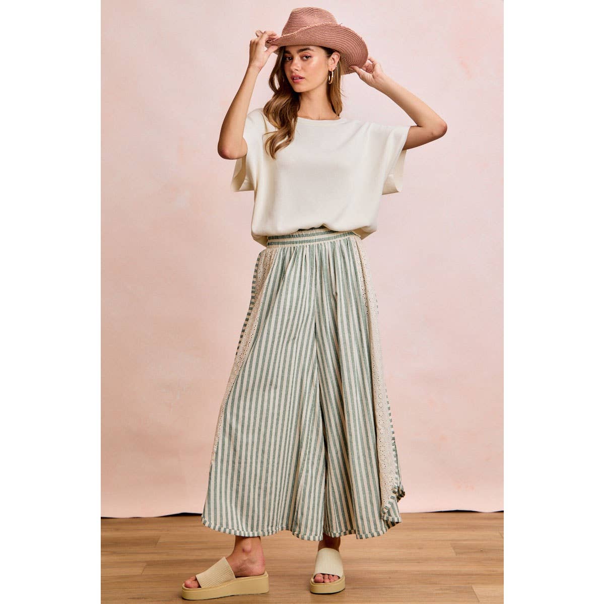Black Floral Eyelet Pant