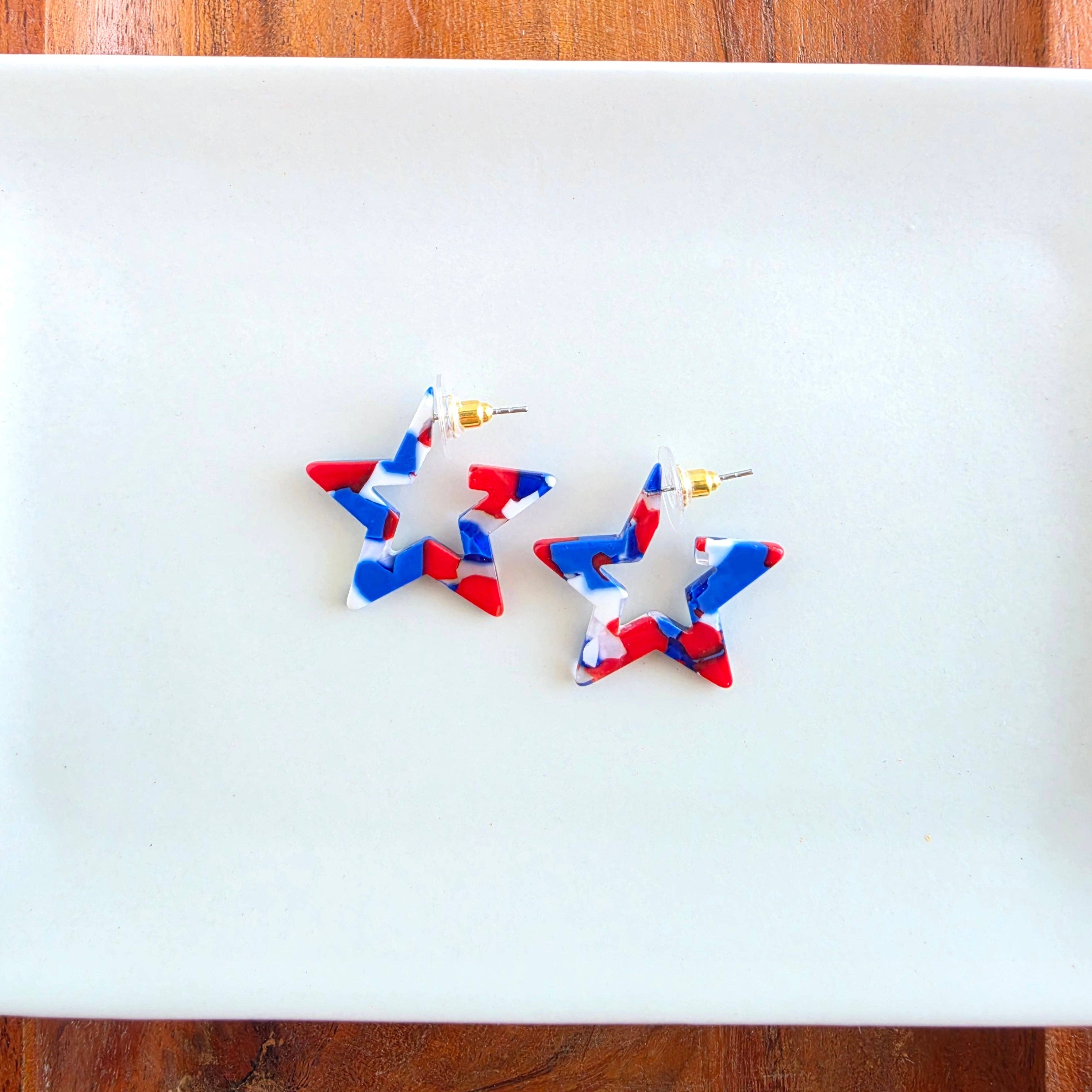 Red, White & Blue Mini Star Hoops