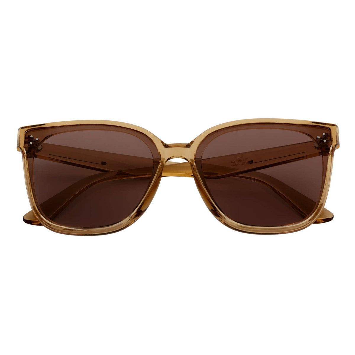 Clear Brown Oversize 3 Pin Cat Eye Sunglasses