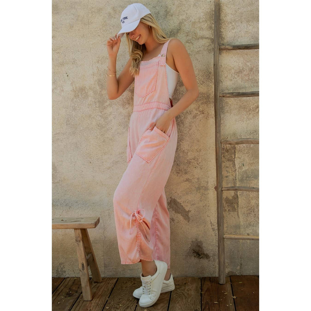 Pink Wide Leg Overalls