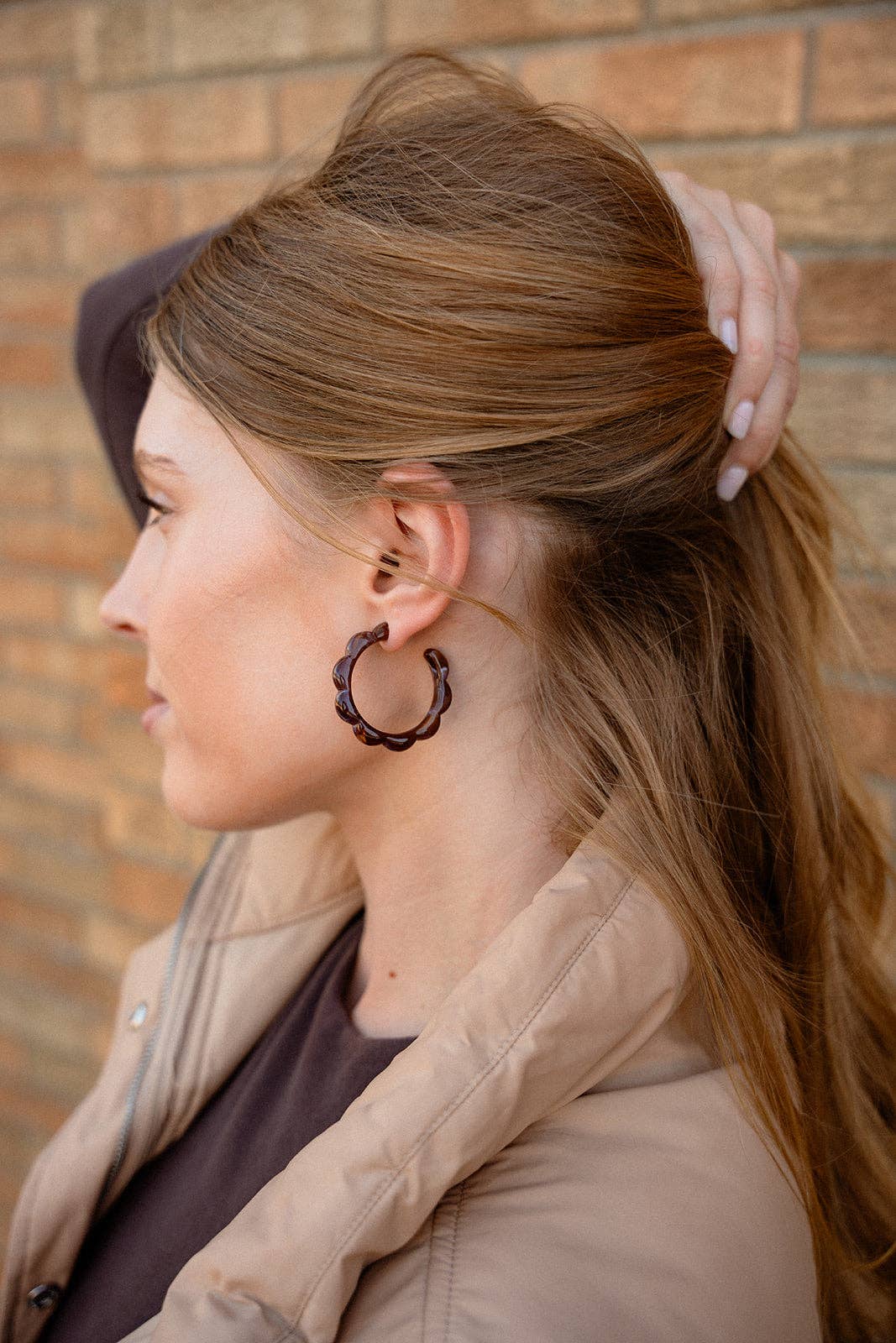 Cocoa Brown Scarlett Hoops