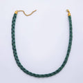 Olive Green Handmade Fabric Braided Bandana Necklace