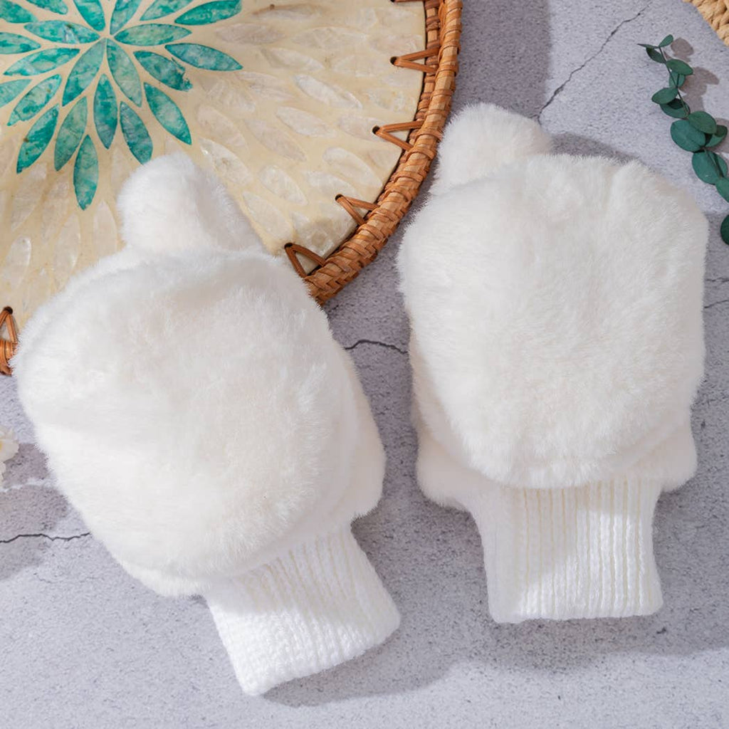Ivory Snow Cozy Mittens