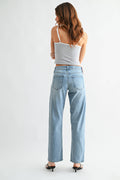 Light Denim Bowed Straight Leg Jean