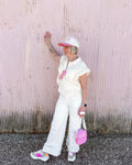 White Wide Leg Cuff Jean