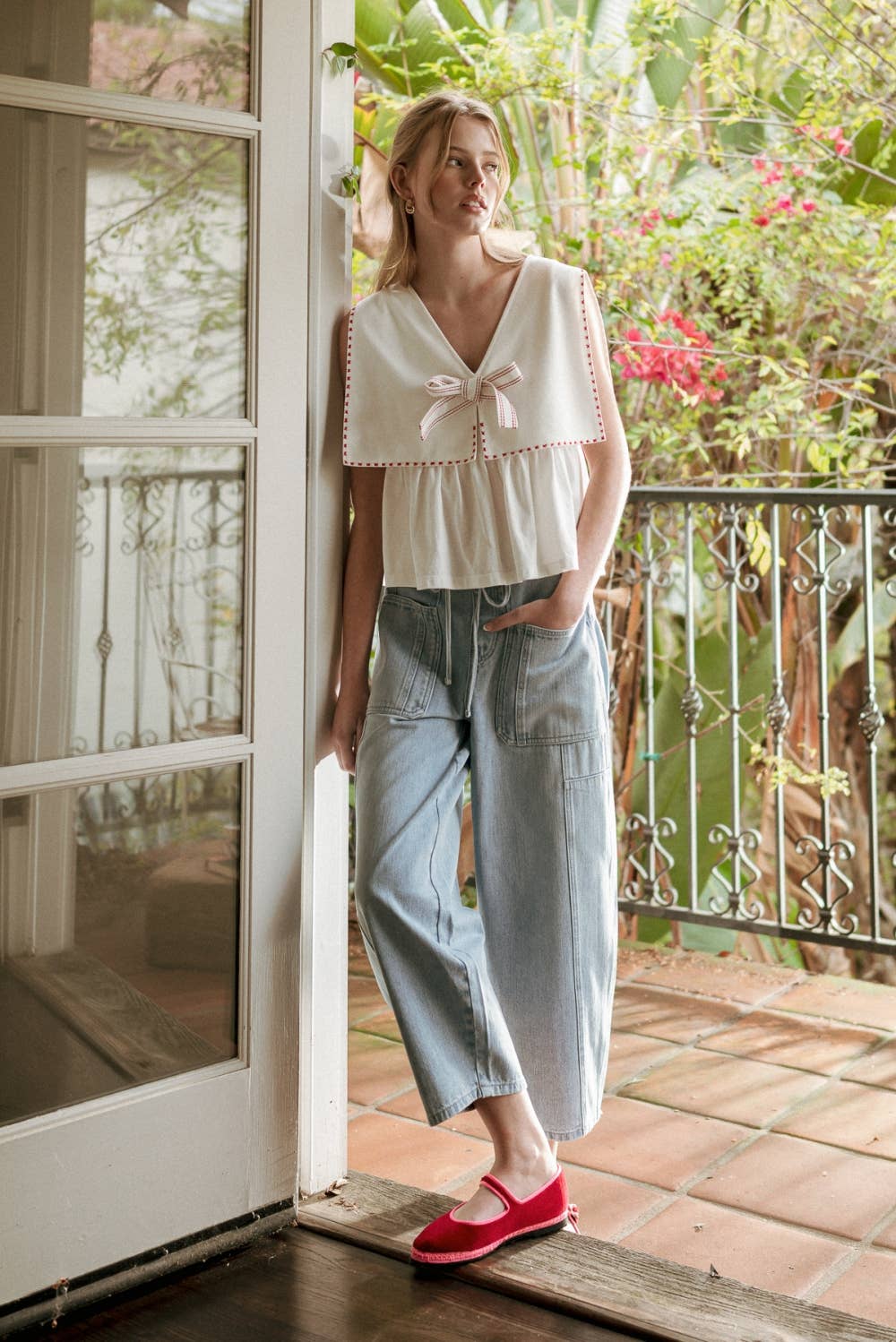 Light Denim Barrel Pant