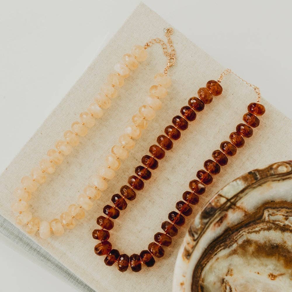 Brown Pebbles Resin Beaded Necklace