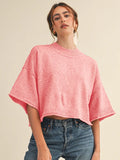 Creamy Cherry Marled Knit Sweater