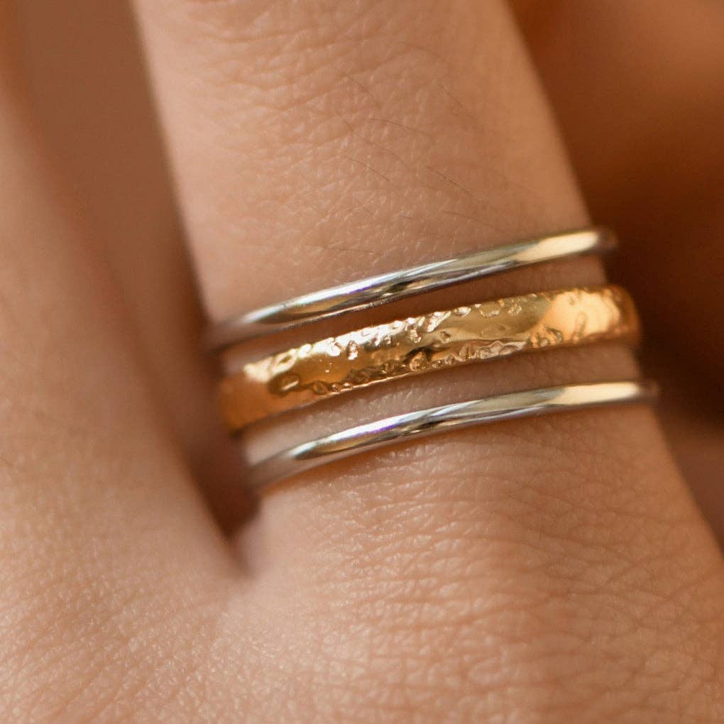 Two Tone Gold Stainless Steel Ring