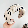 Off White Knotted Polka Dot Headband