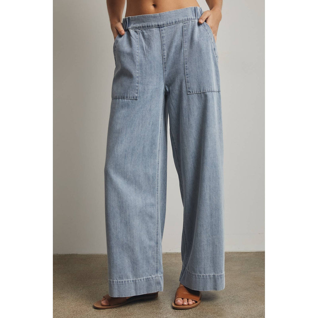 Denim Wide Leg Denim Pants