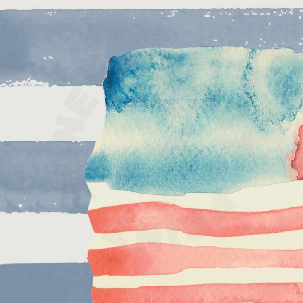 Landscape Watercolor American Flag Print