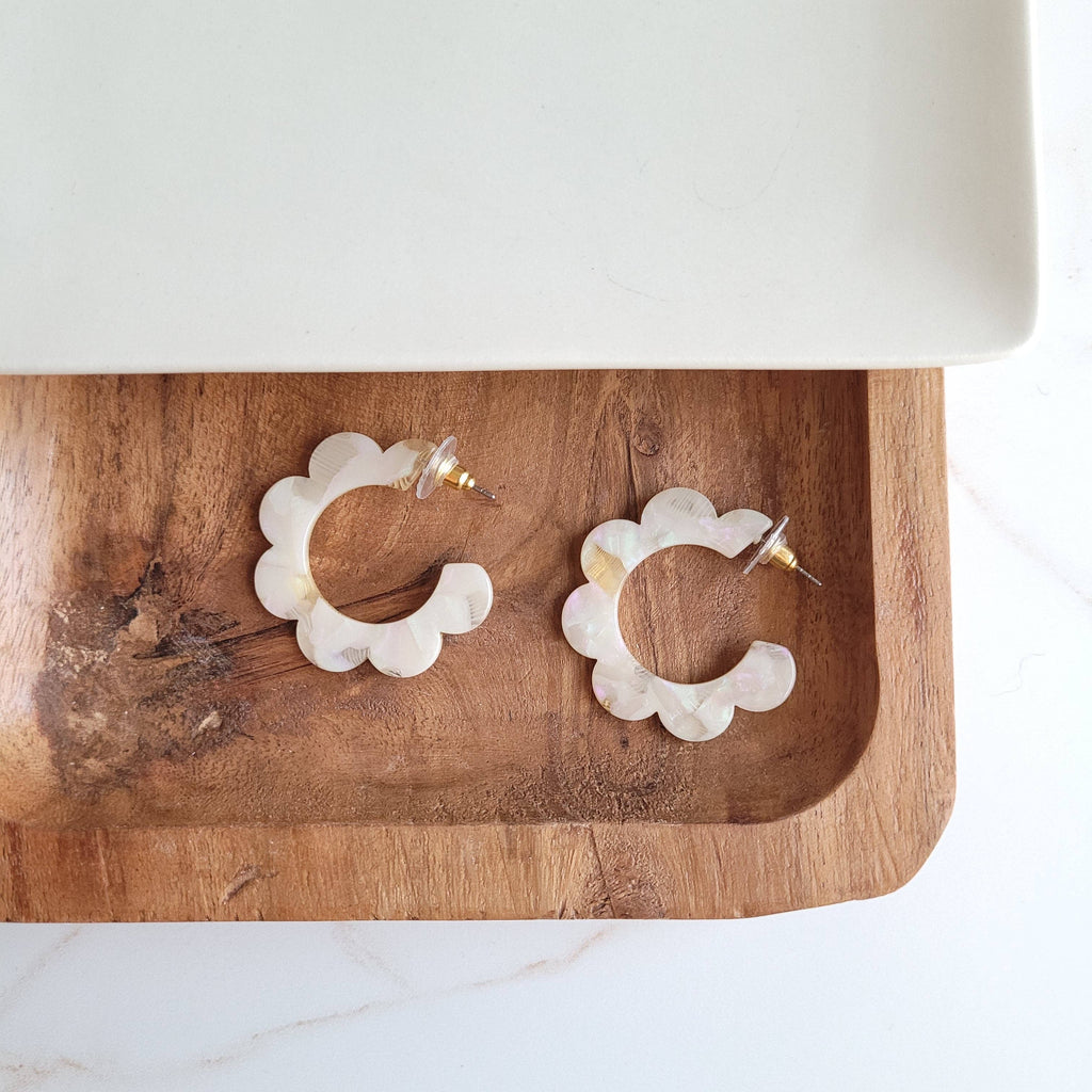 Cream Flora Hoops