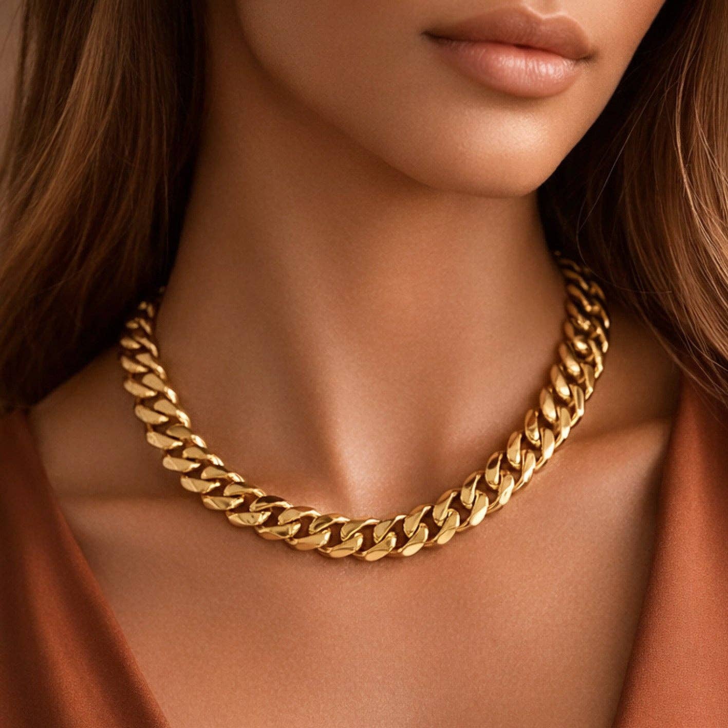 Gold Stainless Steel Chain Necklace