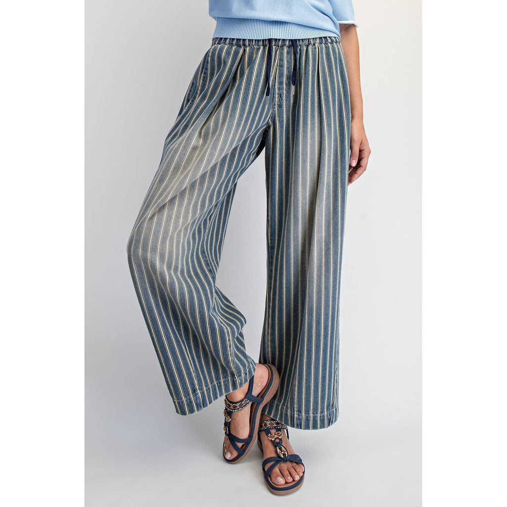 Denim Stripe Pull On Jean