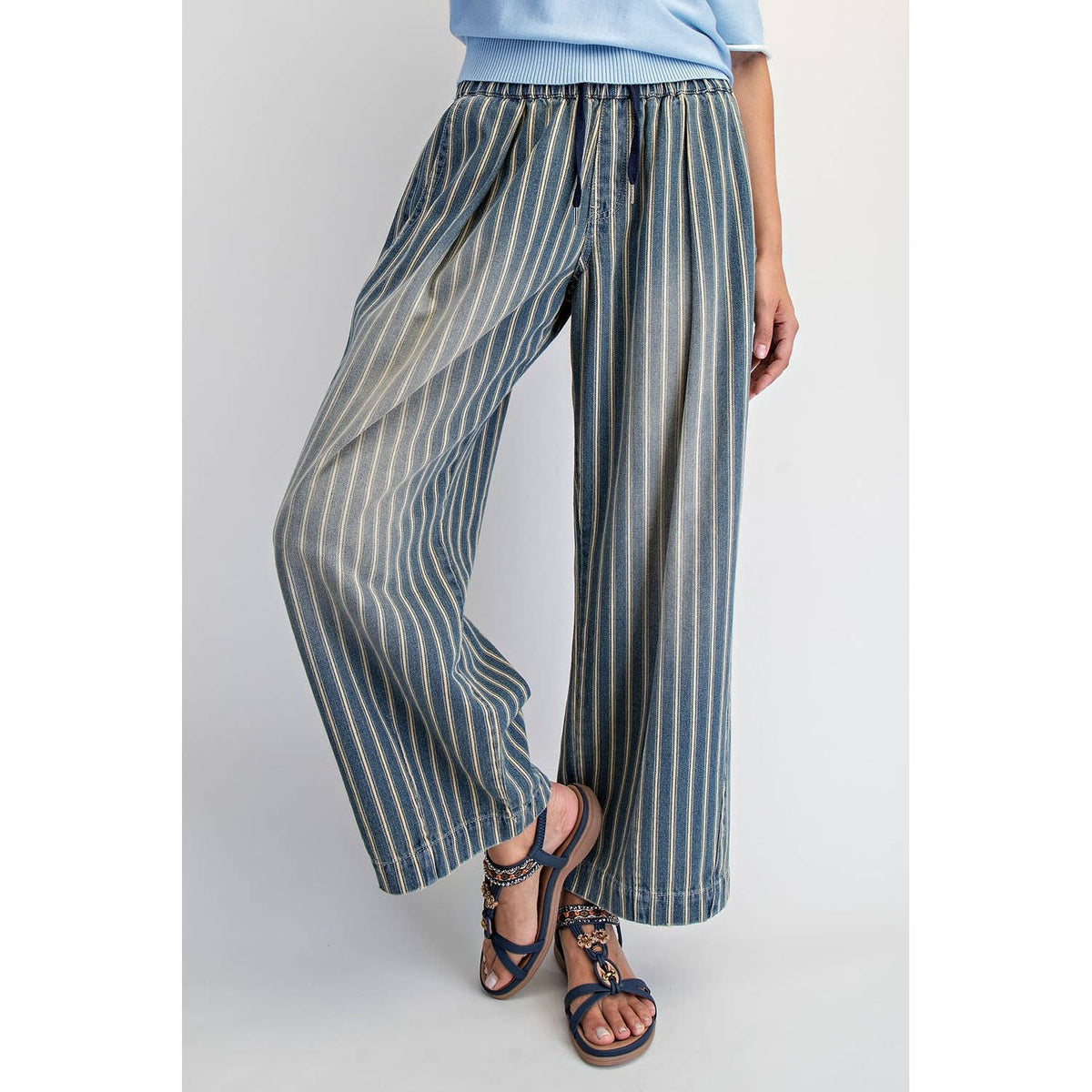 Denim Stripe Pull On Jean