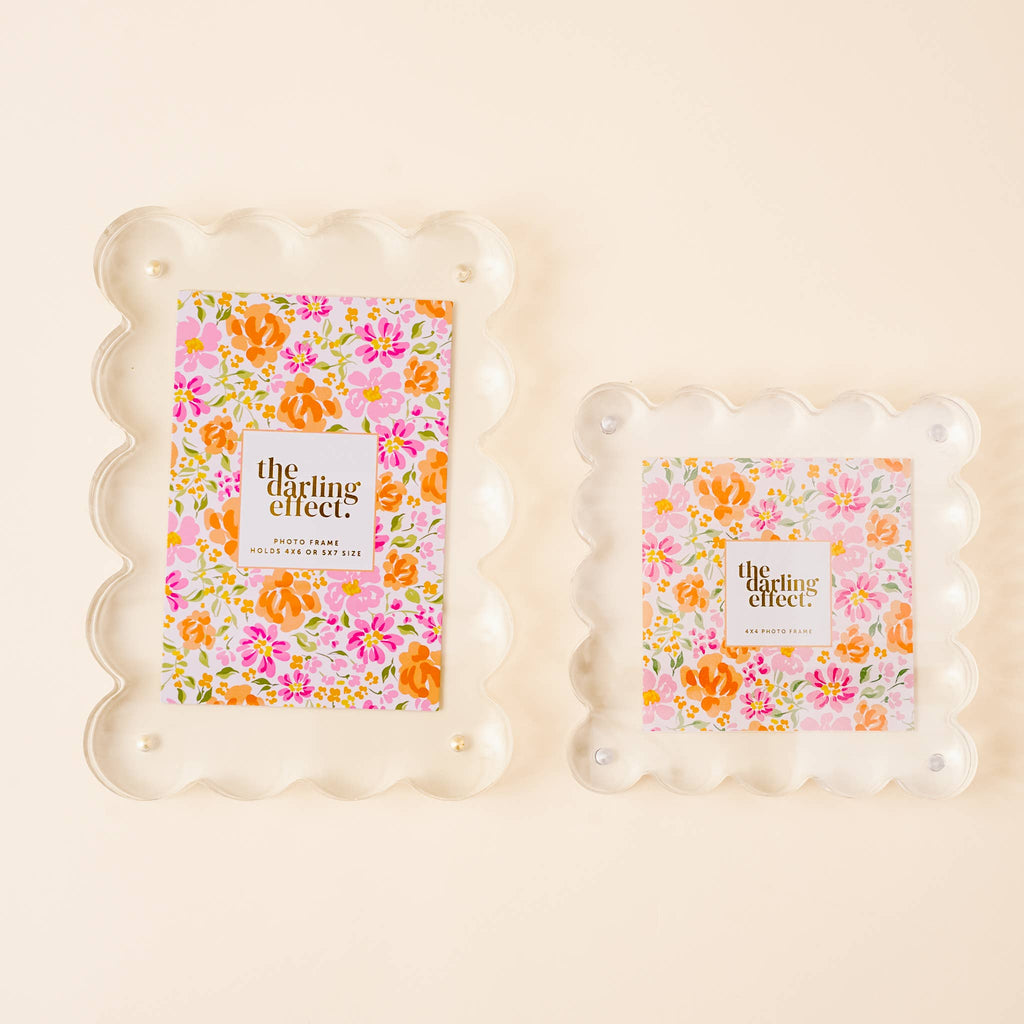 Clear Rectangle Scalloped Acrylic Frame