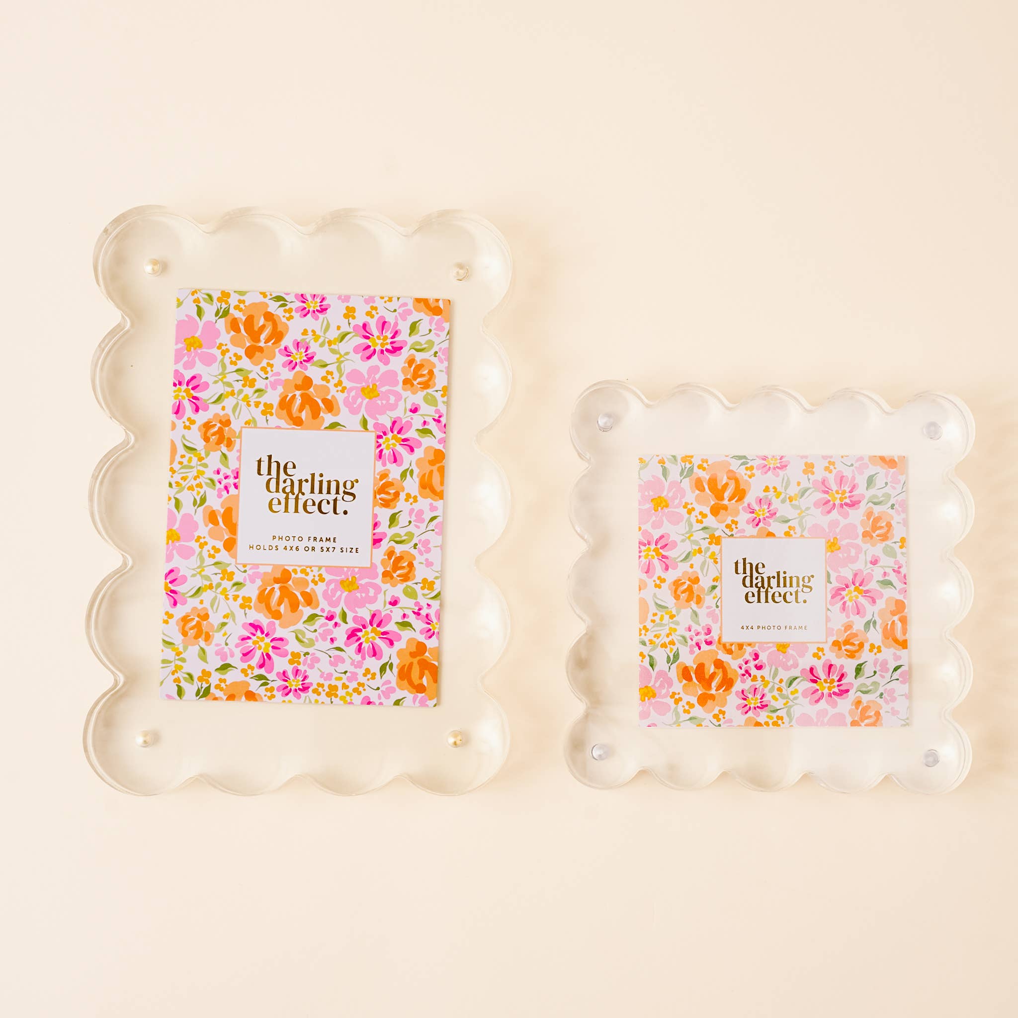 Clear Rectangle Scalloped Acrylic Frame