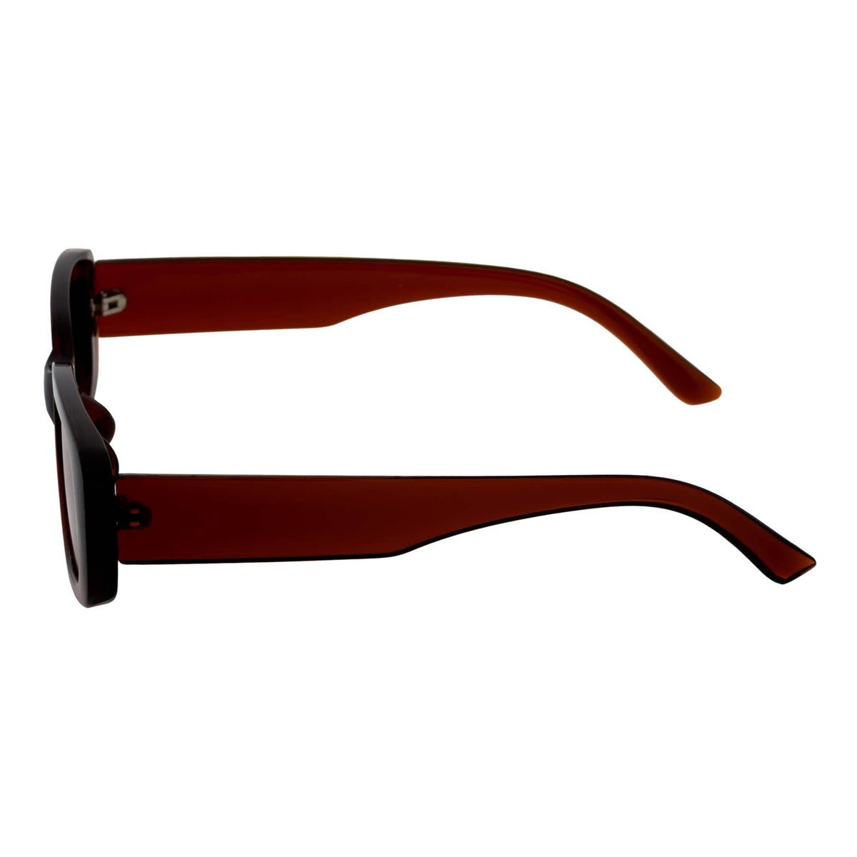 Clear Brown Amber Fade Small Rectangle Sunglasses