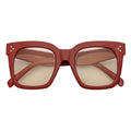 Maroon Light & Tan Oversize Square Horn Rimmed Sunglasses