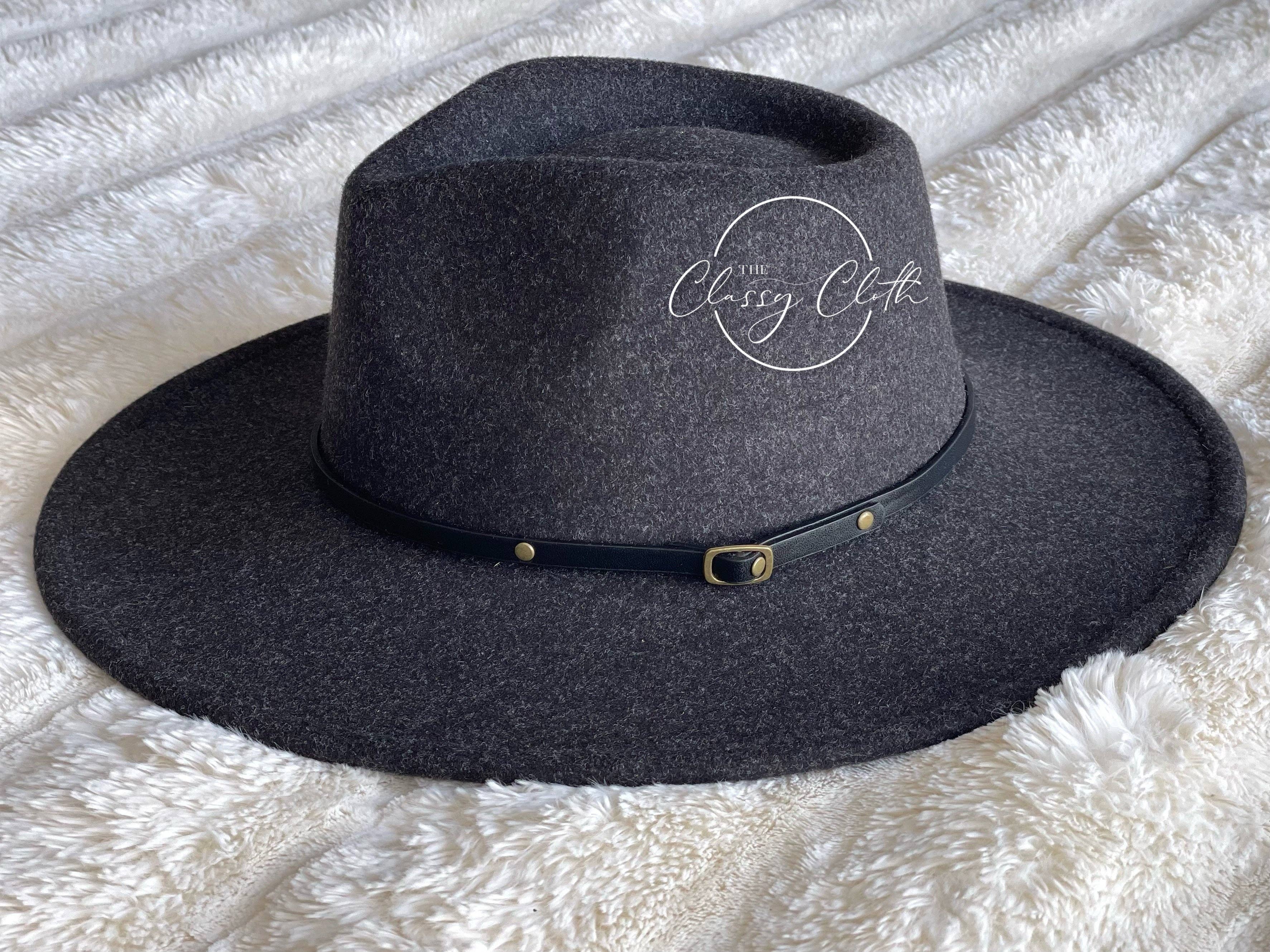 Black Wool Blend Wide Brim Western Hat