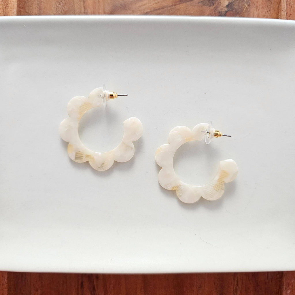 Cream Flora Hoops