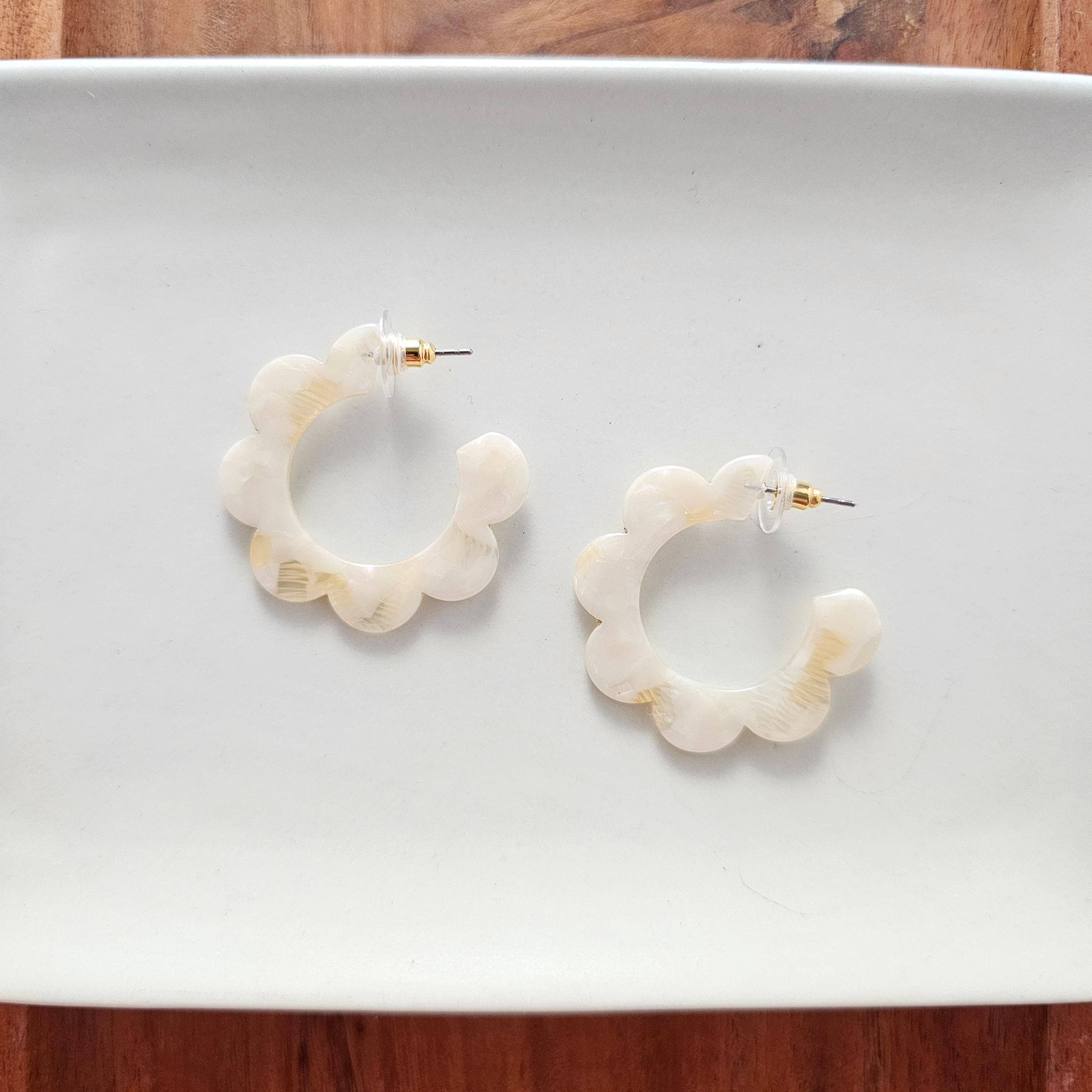 Cream Flora Hoops
