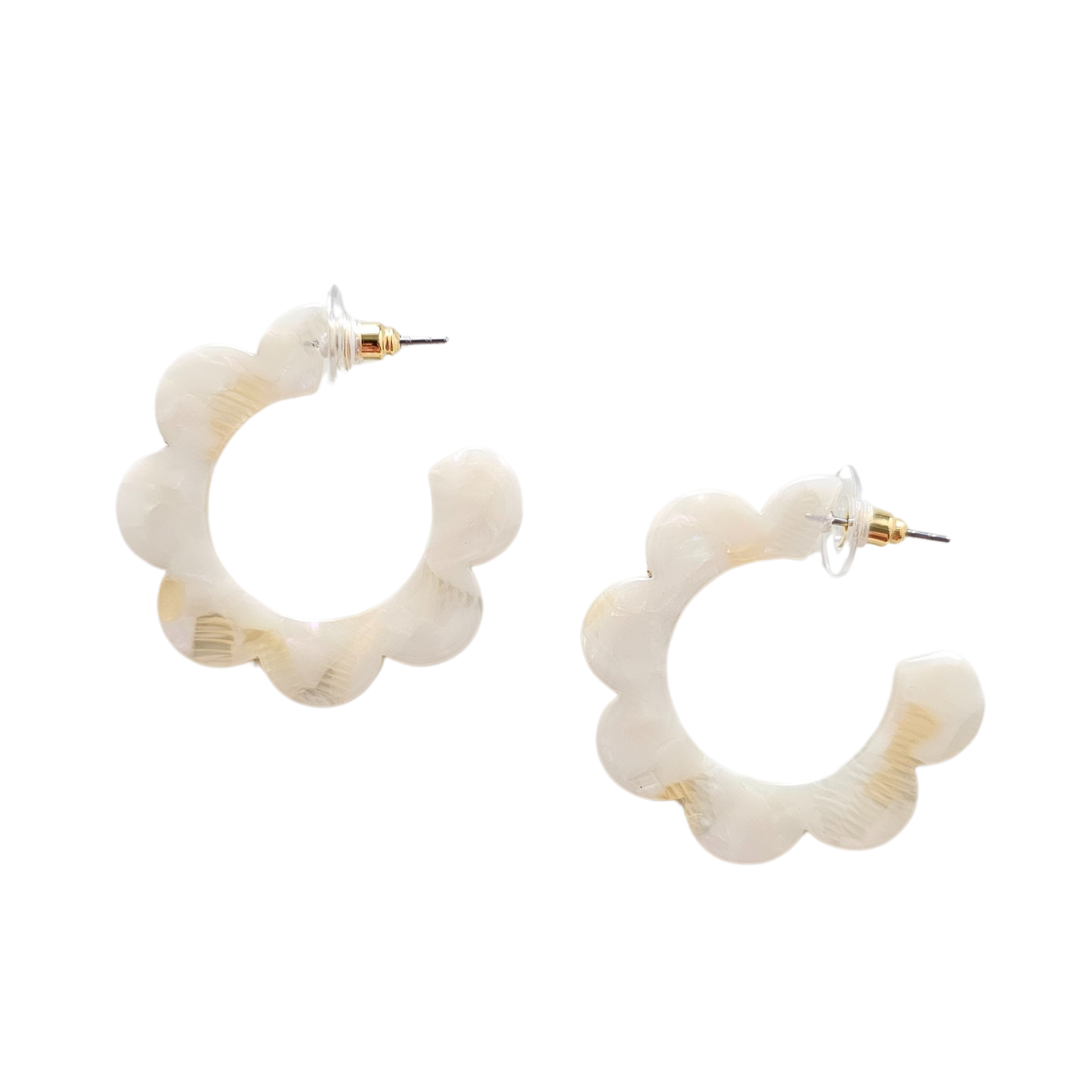 Cream Flora Hoops