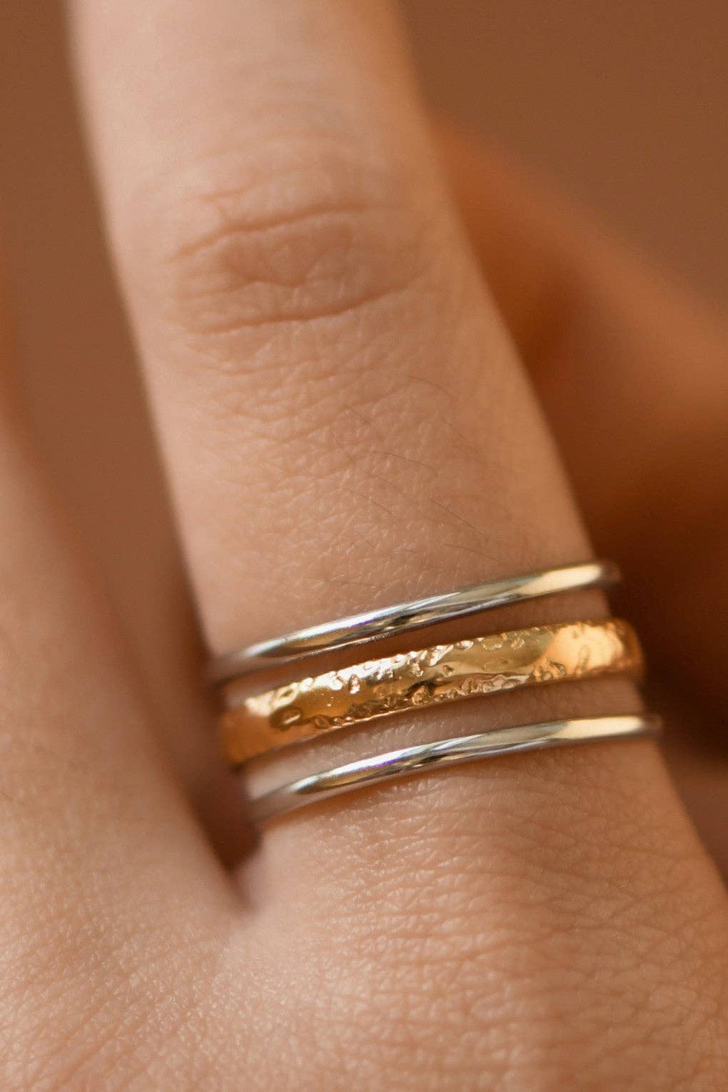 Two Tone Gold Stainless Steel Ring