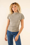 Plus Dusty Sage Ruched Top
