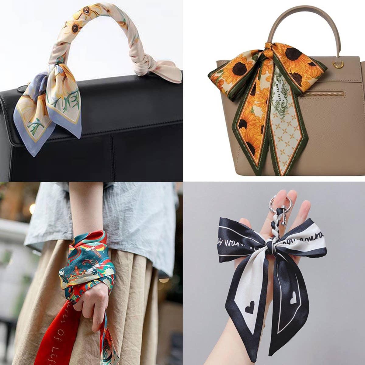 Coffee Letter Floral Twilly Scarf