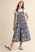 Blue & Navy Bandana Print Overalls