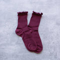 Wine Ruffle Socks