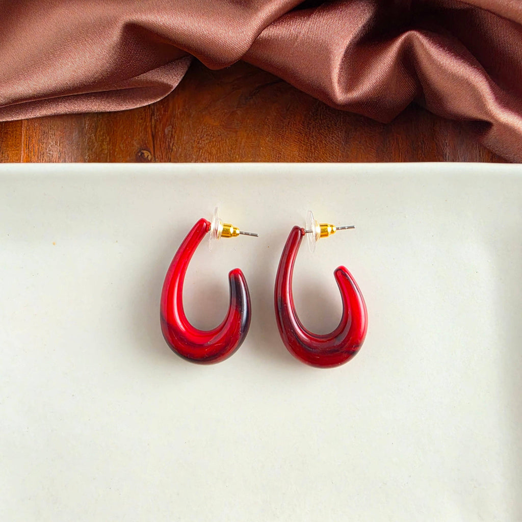 Crimson Red Julie Hoops