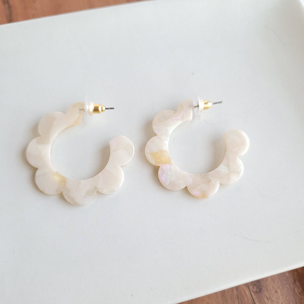 Cream Flora Hoops