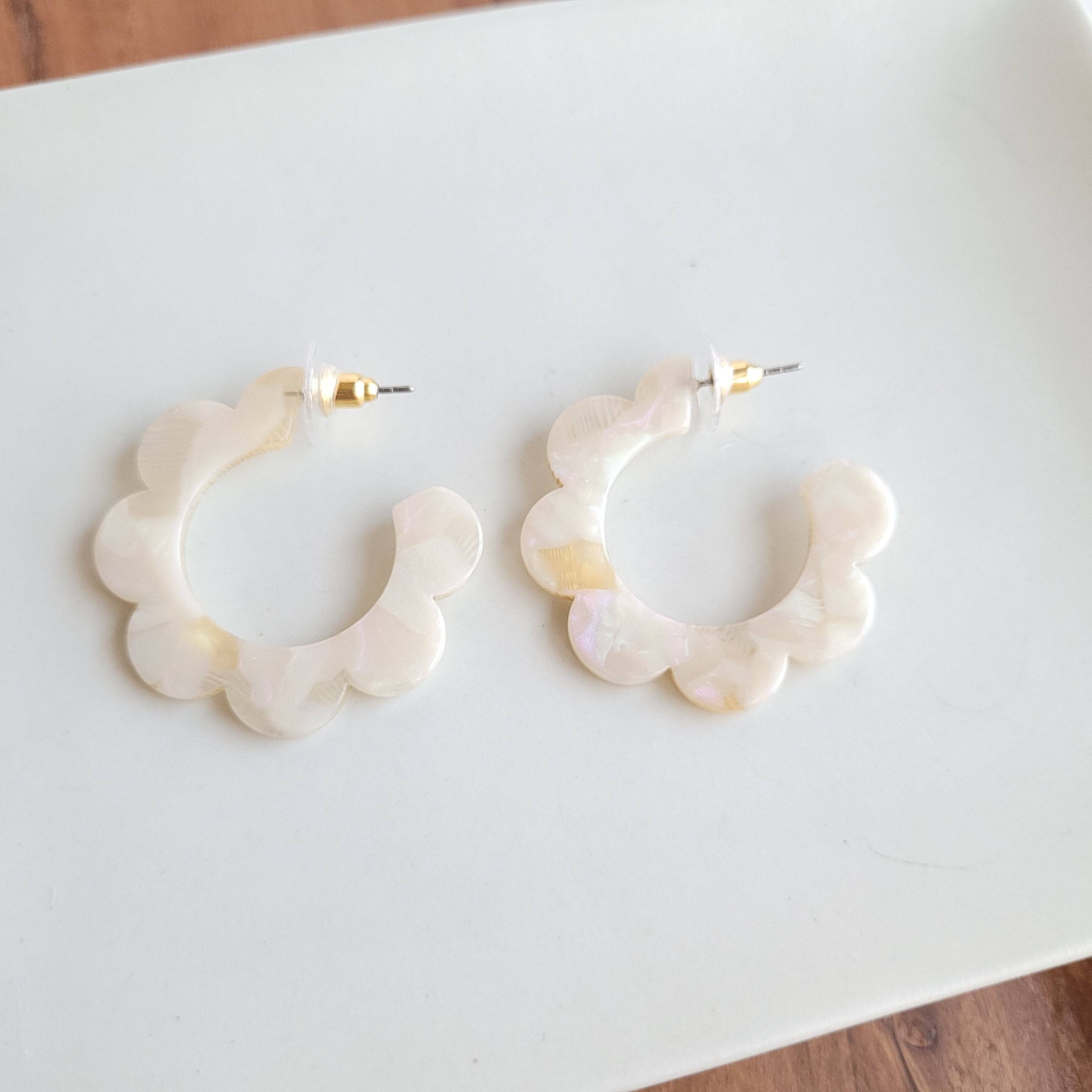 Cream Flora Hoops