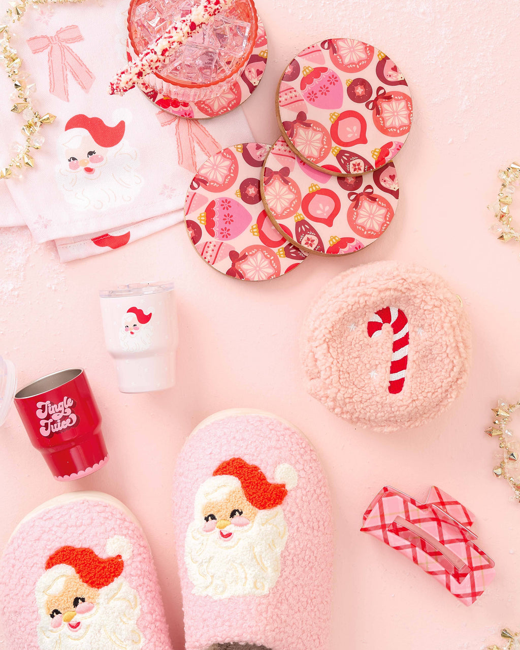 Candy Cane Circle Teddy Pouch