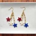 Red, White & Blue Firework Star Earrings