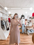 Brown & Beige Jacquard Twist Dress