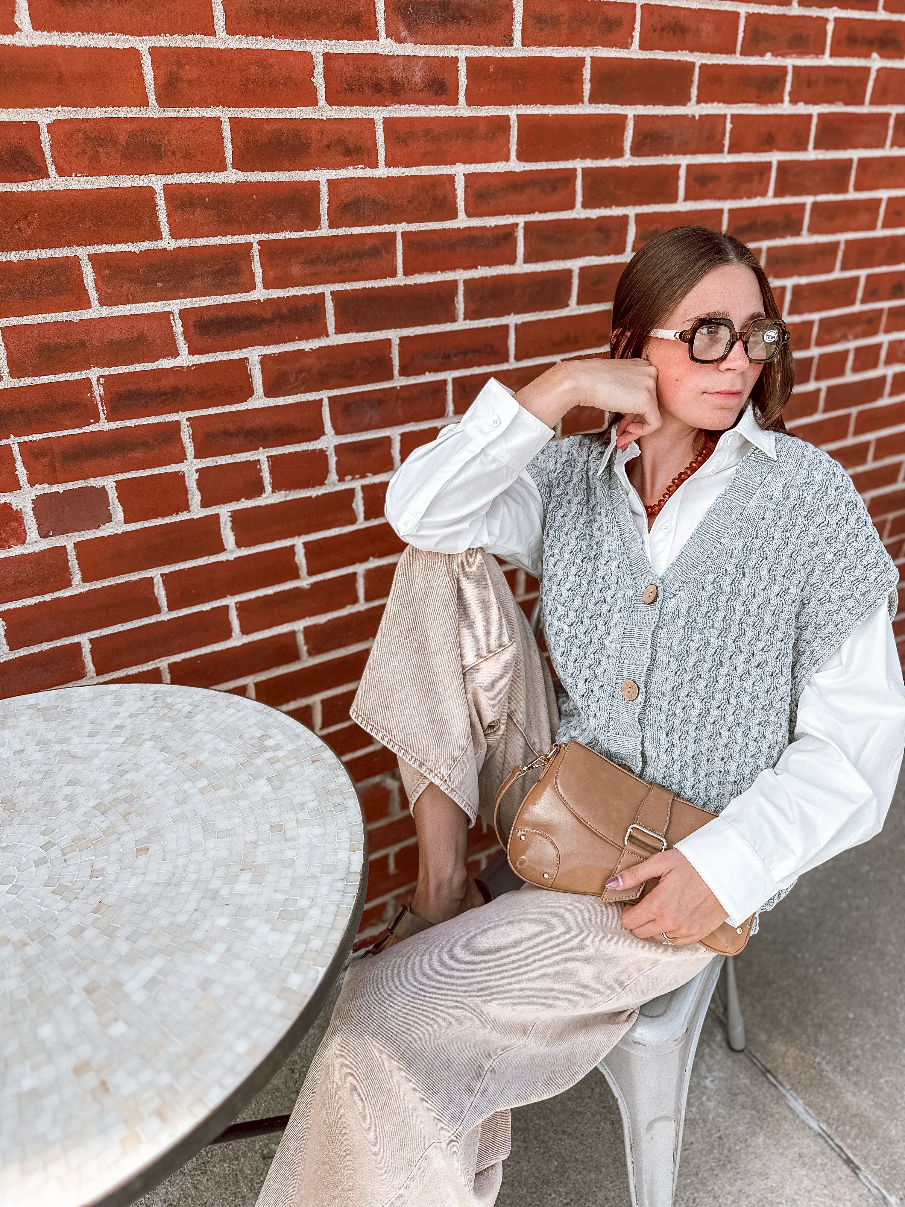 Washed Beige Pants