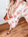 Khaki Floral Suede Dress