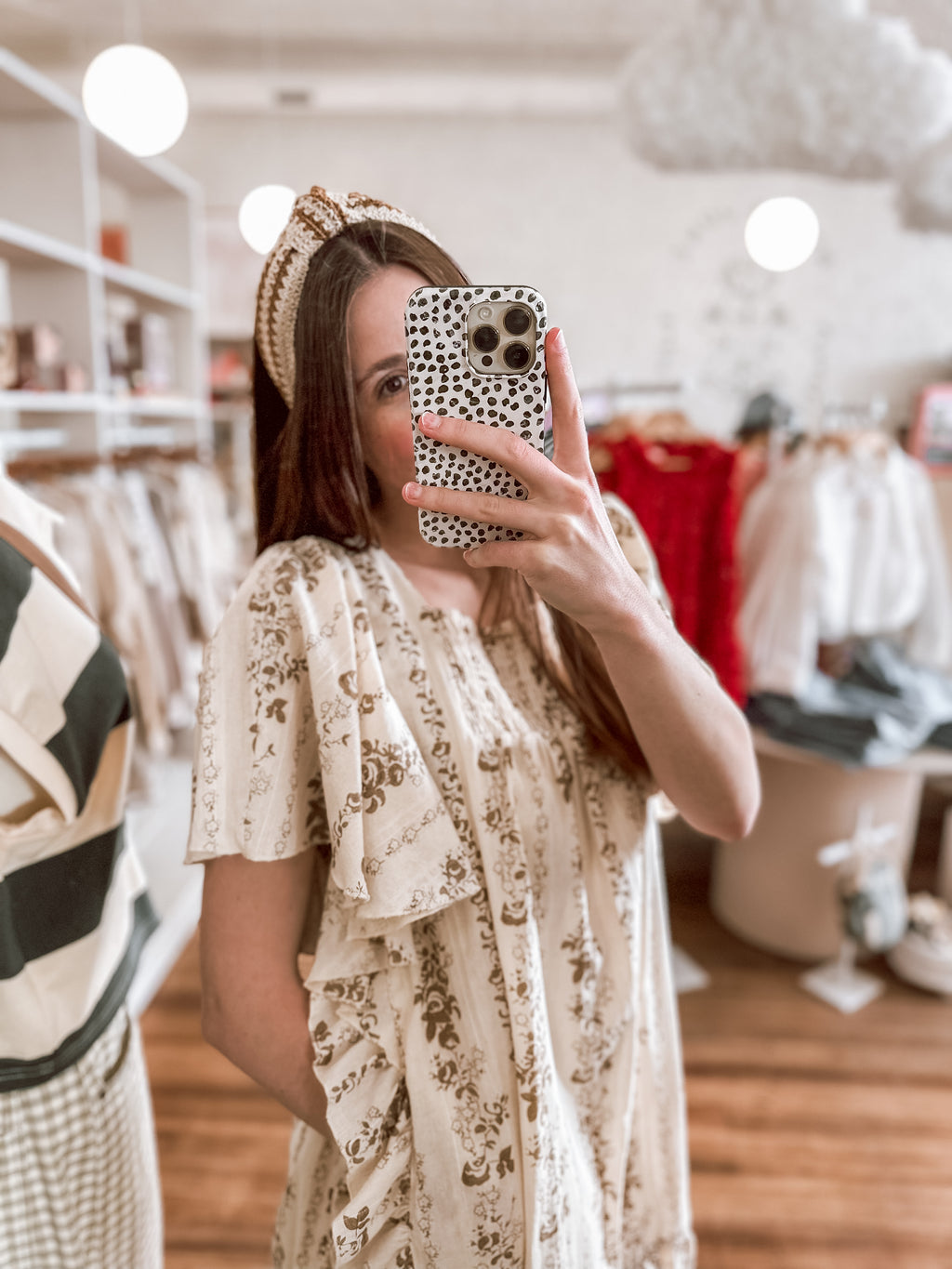 Oatmeal Printed Cotton Romper