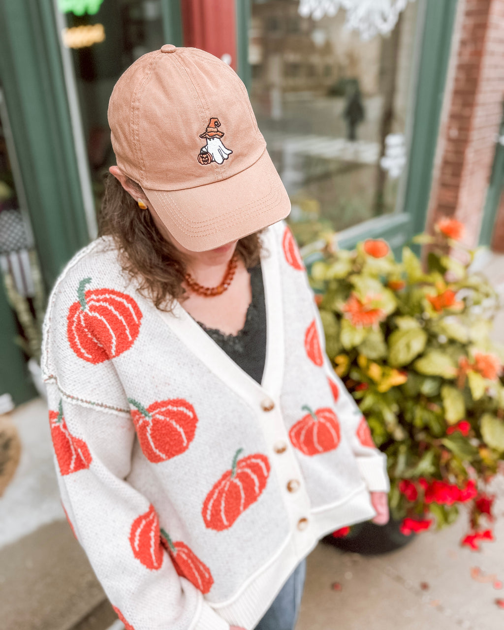 Ivory Pumpkin Knit Cardigan