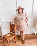 Plus Dusty Rose Mousse Gauze Shirt Dress