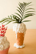 Ceramic Vanilla Ice Cream Cone Vase