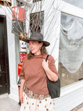 Brown Camila Lace Trim Top