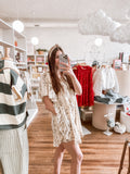 Oatmeal Printed Cotton Romper
