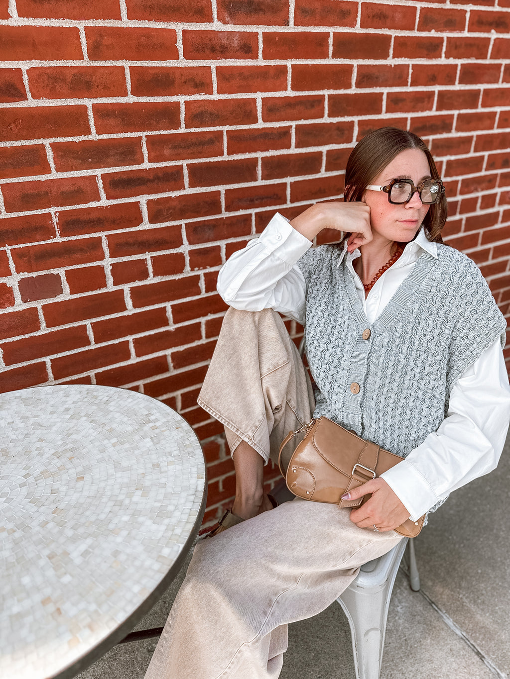Washed Denim Knit Cardigan